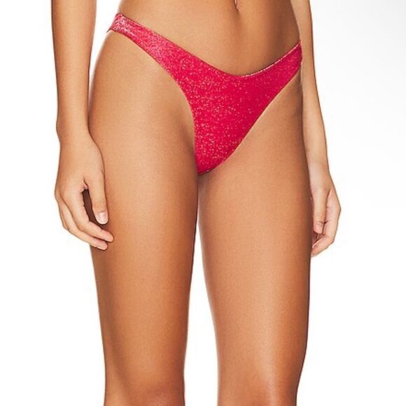 Tularosa New Again bikini bottom high cut red spiced coral cheeky Revolve S NWT - Picture 8 of 8